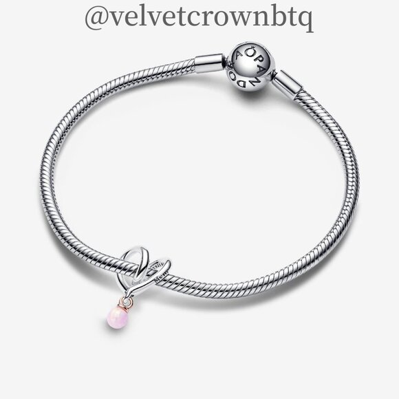 Pandora Two-tone Wrapped Heart Charm - Picture 3 of 5